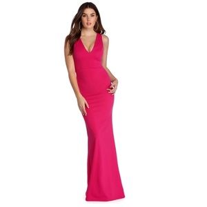 Becca Fuchsia Backless Gown